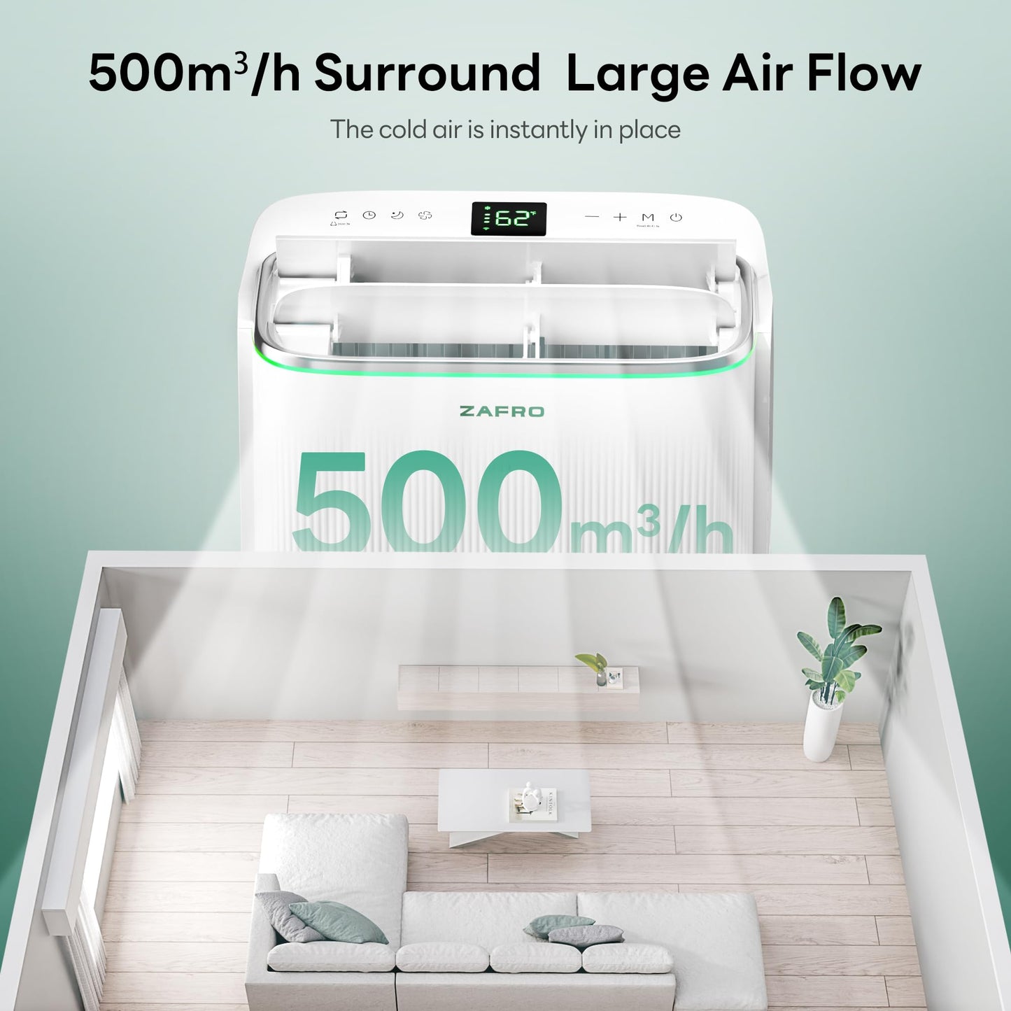 Smart Inverter Portable Air Conditioners, 16000 BTU (12000 BTU SACC) Dual Hose Portable AC Unit with Energy Saving/Ultra Quiet(42dB)/Drainage-free Cooling/APP/Remote for Multi-Scenario Use