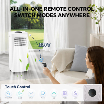 Portable Air Conditioner, 16000 BTU 5-in-1 Air Conditioner Portable with Smart WiFi & Remote, Cools Up to 850 Sq.Ft, Portable AC Unit with Cool, Fan, Dehumidifier, Sleep, 24H Timer, Installation Kit