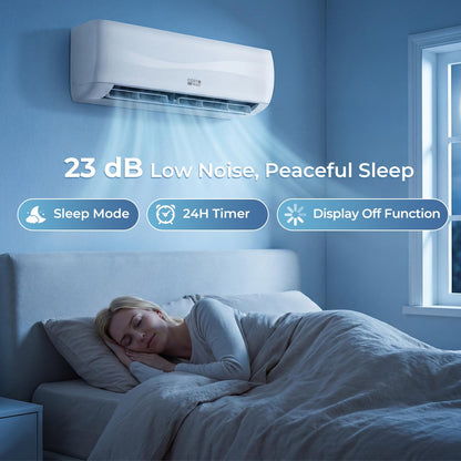 17 SEER2 12000 BTU 208-230V Mini Split Air Conditioner & Heat Pump System, Features R32 refrigerant,Works with Remote control,Complete installation kit,for Rooms up to 750 Sq.Ft