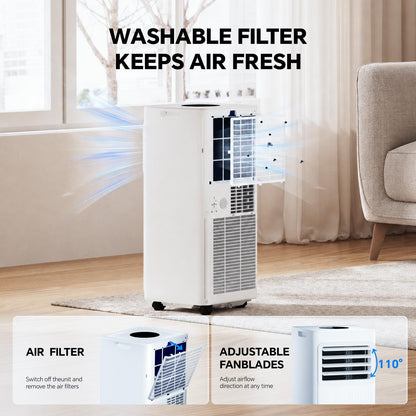 Portable Air Conditioner, 16000 BTU 5-in-1 Air Conditioner Portable with Smart WiFi & Remote, Cools Up to 850 Sq.Ft, Portable AC Unit with Cool, Fan, Dehumidifier, Sleep, 24H Timer, Installation Kit