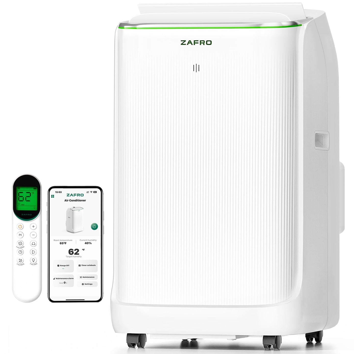 Smart Inverter Portable Air Conditioners, 16000 BTU (12000 BTU SACC) Dual Hose Portable AC Unit with Energy Saving/Ultra Quiet(42dB)/Drainage-free Cooling/APP/Remote for Multi-Scenario Use