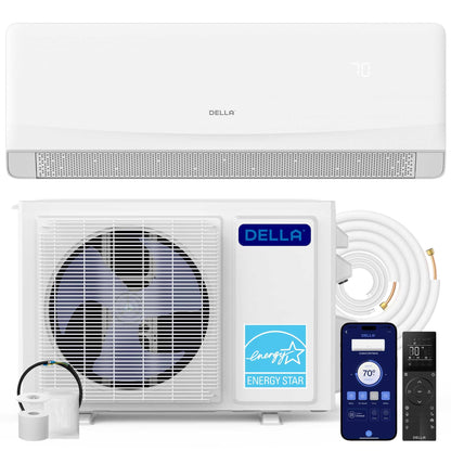 Serena CloudAir Series 12000 BTU Mini Split AC with Soft Airflow, Energy Star 22 SEER2 115V, 1 Ton Inverter Heat Pump Ductless AC for up to 550 Sq.Ft, WiFi & Alexa, Pre-Charged, 16.4ft Kit