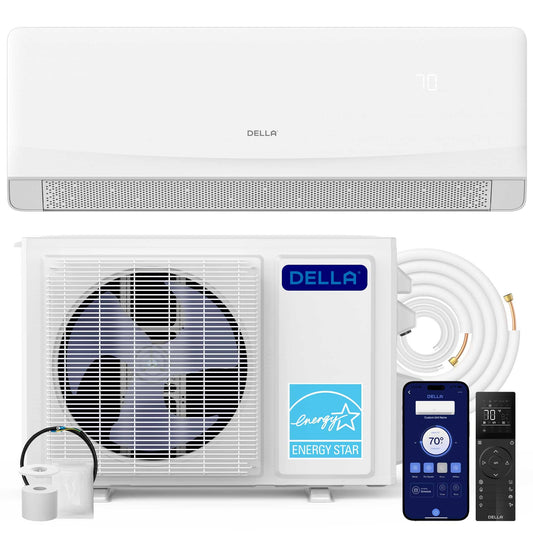Serena CloudAir Series 12000 BTU Mini Split AC with Soft Airflow, Energy Star 22 SEER2 115V, 1 Ton Inverter Heat Pump Ductless AC for up to 550 Sq.Ft, WiFi & Alexa, Pre-Charged, 16.4ft Kit
